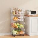 تربو معدني 4 دور لحمل و تنظيم ادوات المطبخ و الحمام بعجلات لسهوله الحركة