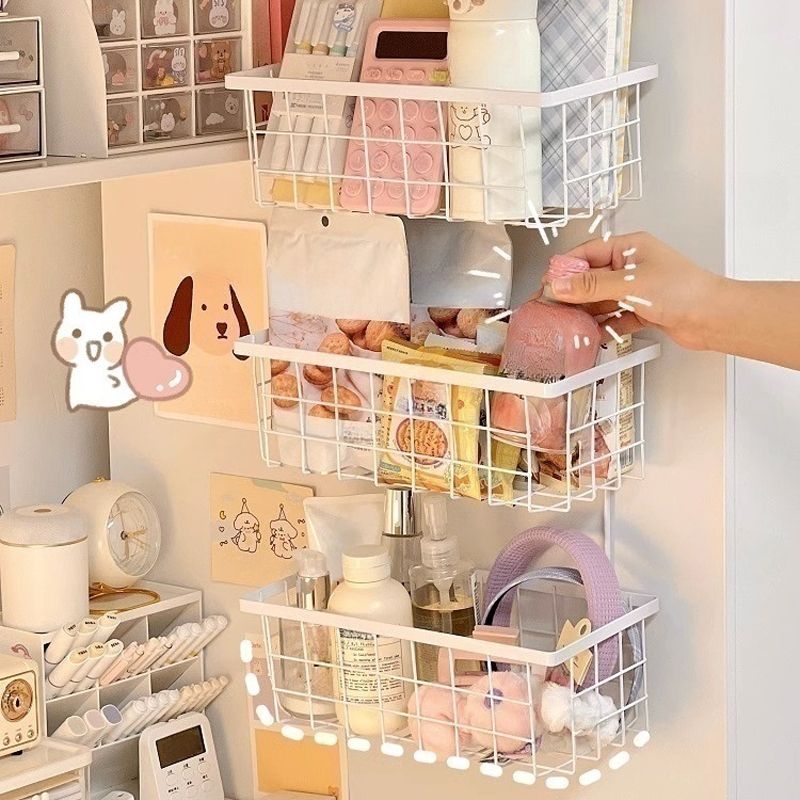 استاند 3 دور معدن لحمل وتنظيم ادوات المطبخ والحمام مزود بهوك دبل فيس