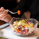 طقم بولات  3 قطع زجاج شفاف منقرش مع حواف باللون الجولد غير منتظمة بمقاسات مختلفة بتقديم السلطات و الفاكهة للضيوف بشكل مختلف