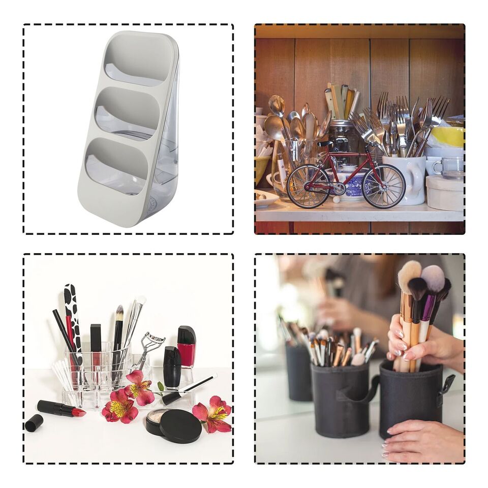 حامل ومنظم معالق بلاستيك  3 ادوار مع مصفاة لترتيب ادوات المطبخ بسهولة