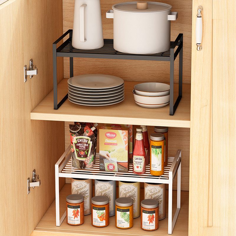 استاند معدن لتنظيم أدوات المطبخ  كالبرطمانات الأكواب والاطباق والحلل