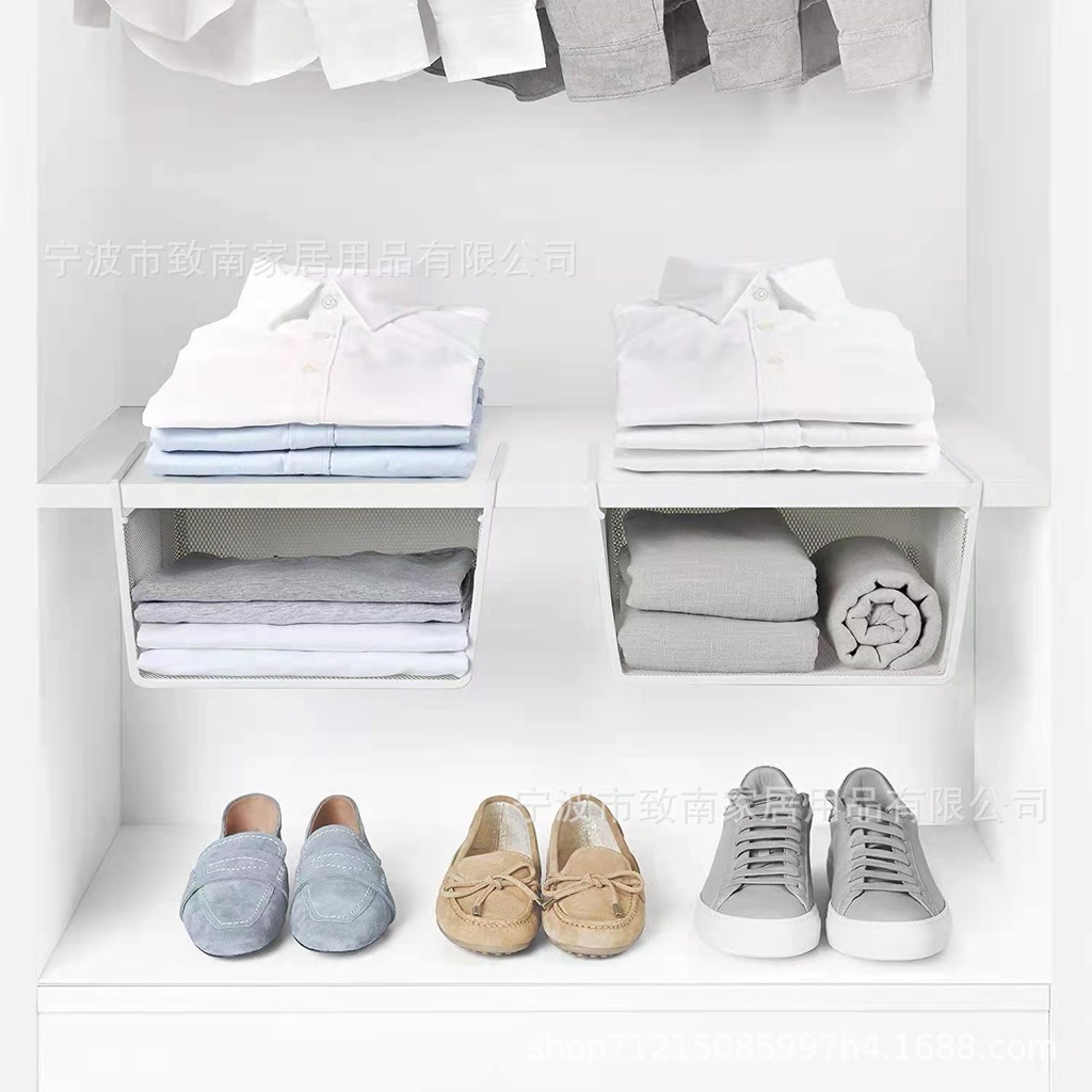 اندر شيلف حامل ومنظم للملابس وادوات المطبخ والحمام معدن غير قابل للصدأ