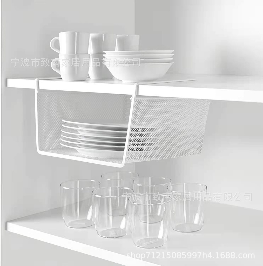 اندر شيلف حامل ومنظم للملابس وادوات المطبخ والحمام معدن غير قابل للصدأ