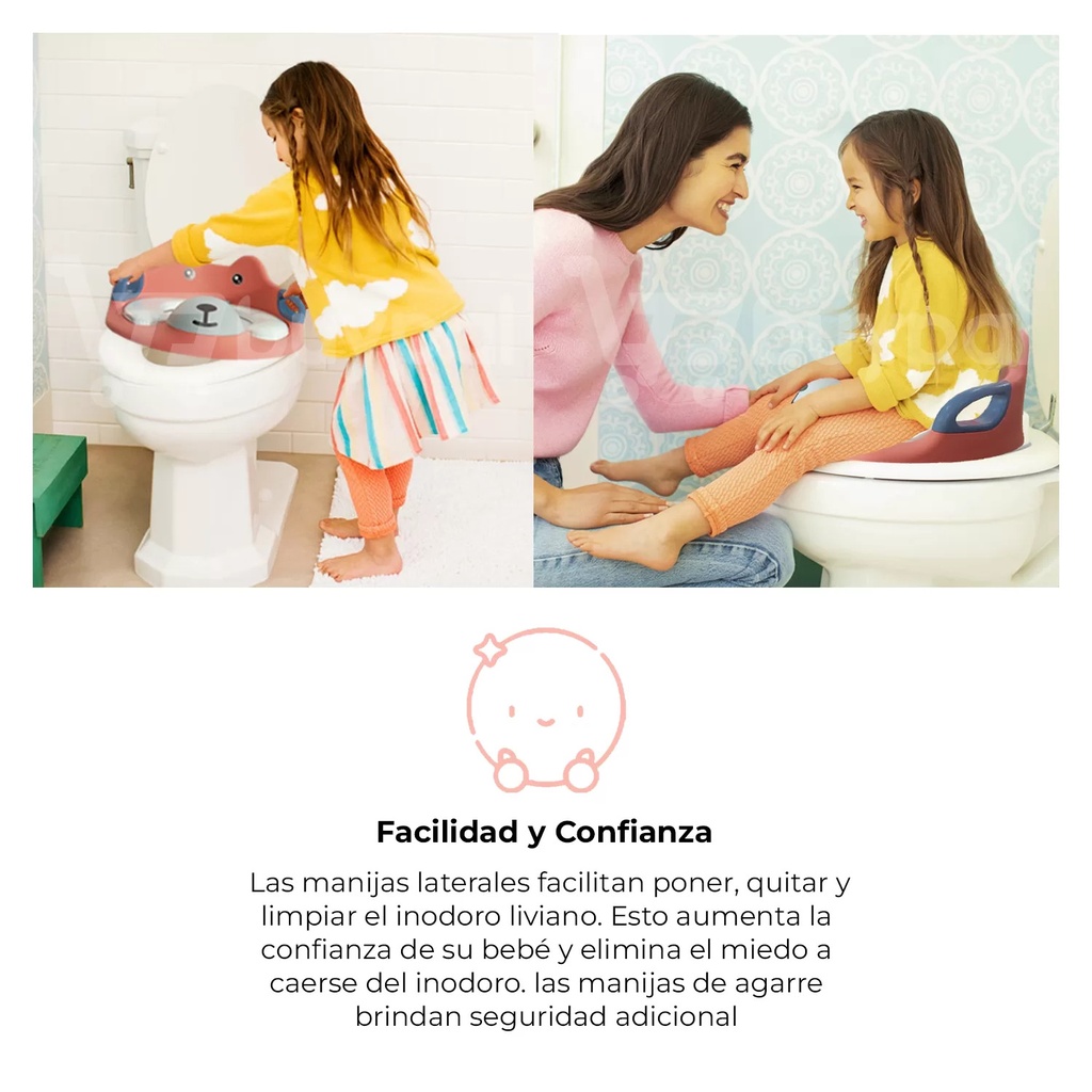 بوتي مبطنة لتدريب الأطفال علي استخدام التواليت مانعه للأنزلاق بيد تناسب جميع انواع الحمامات
