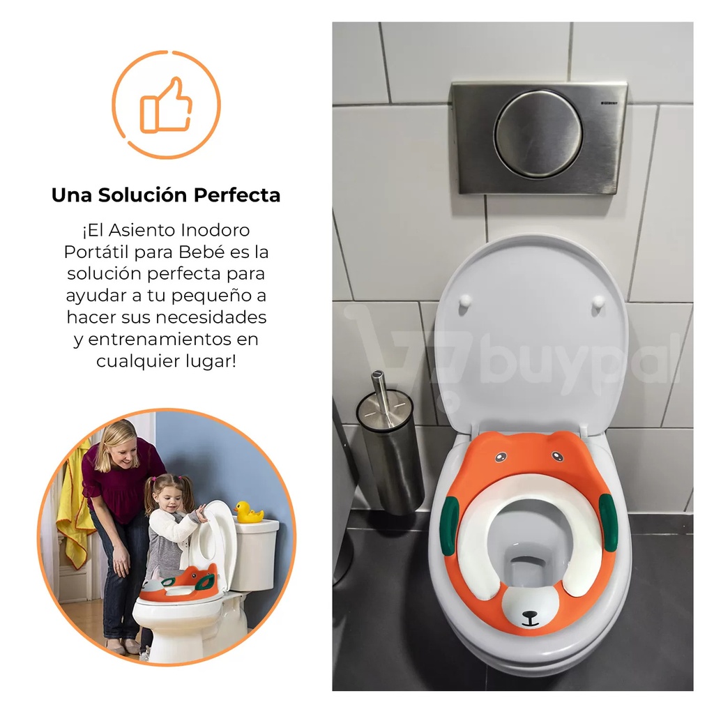 بوتي مبطنة لتدريب الأطفال علي استخدام التواليت مانعه للأنزلاق بيد تناسب جميع انواع الحمامات