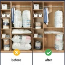 اكياس تخزين فاكيوم موفرة للمساحة لتخزين الملابس والمفروشات في الدواليب او شنطة السفر - قطعتين