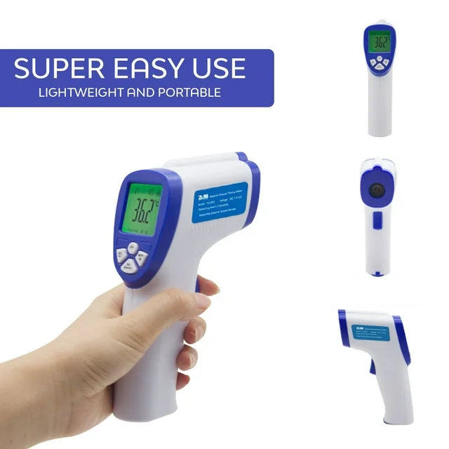 ترمومتر ديجيتال لقياس درجة الحرارة عن بعد بدون لمس ومنع انتقال العدوة بين الاشخاص للاطفال والكبار