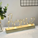 استاند خشب كلمة هوم مضئ يعمل بالبطارية لغرفة النوم و المعيشة و لتغير ديكور المنزل