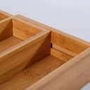 منظم ادراج خشبي مقسم 9 خانات قابل للتوسيع والتعديل لتنظيم المعالق والشوك والسكاكين لسهولة الرؤية والاستخدام