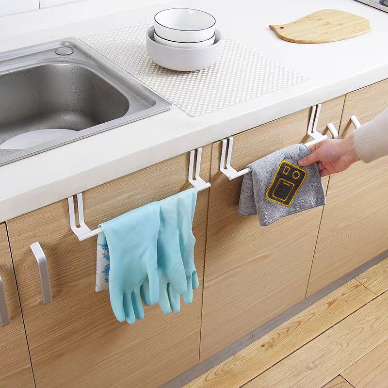 حامل فوط معدني يثبت علي درف المطبخ والابواب بدون حفر وتخريم