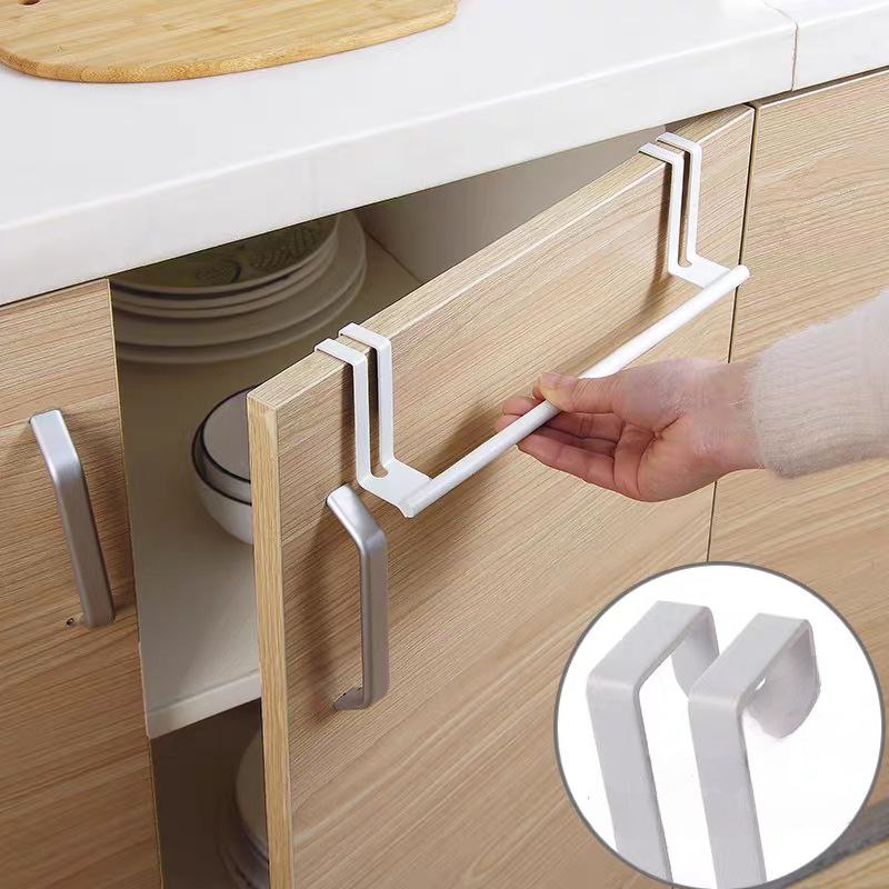 حامل فوط معدني يثبت علي درف المطبخ والابواب بدون حفر وتخريم