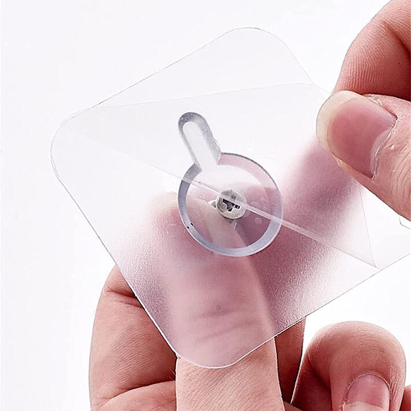 طقم  5 قطع هوك شفاف ذاتي اللصق بديل للمسامير لتعليق الملابس وادوات الحمام والمطبخ والتابلوهات بدون حفر وتخريم