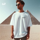 Pharaonic تيشيرت اوفر سايز قطن باللون الابيض