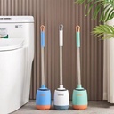 فرشاة تواليت سيليكون بقاعدة بفتحات لتصريف المياه مع لصق دبل فيس لتعليقه بسهولة