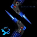 ولاعة تحمير غاز قابلة للملئ بقفل أمان علي شكل مسدس