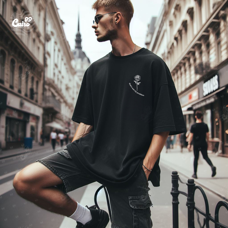 Loveless تيشيرت اوفر سايز قطن باللون الاسود