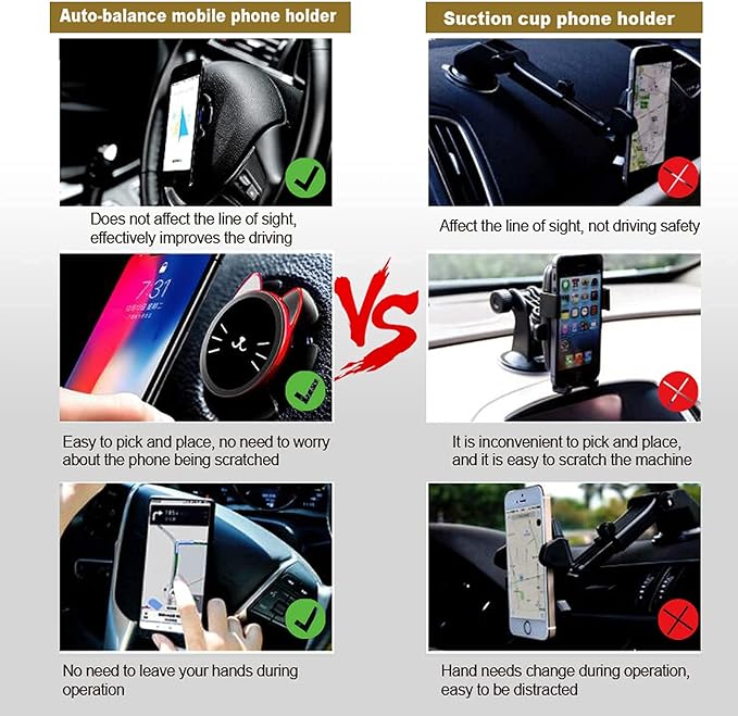 حامل موبايل مغناطيسي  للدركسيون قابل للدوران 360 درجة