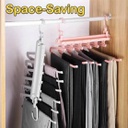 شماعة ذكية بلاستيكية ب 6 اذرع لتنظيم البناطيل والطرح والملابس لتوفير المساحة