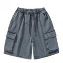 شورت اوفر سايز قطن باللون الرمادي للرجال