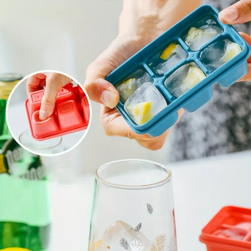 قالب ثلج سيليكون غير قابل للاتصاق مع غطاء لعمل الحلويات المثلجة