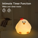 وناسة تاتش شكل دجاجة باضاءة ابيض وورم سيليكون غير قابل للكسر