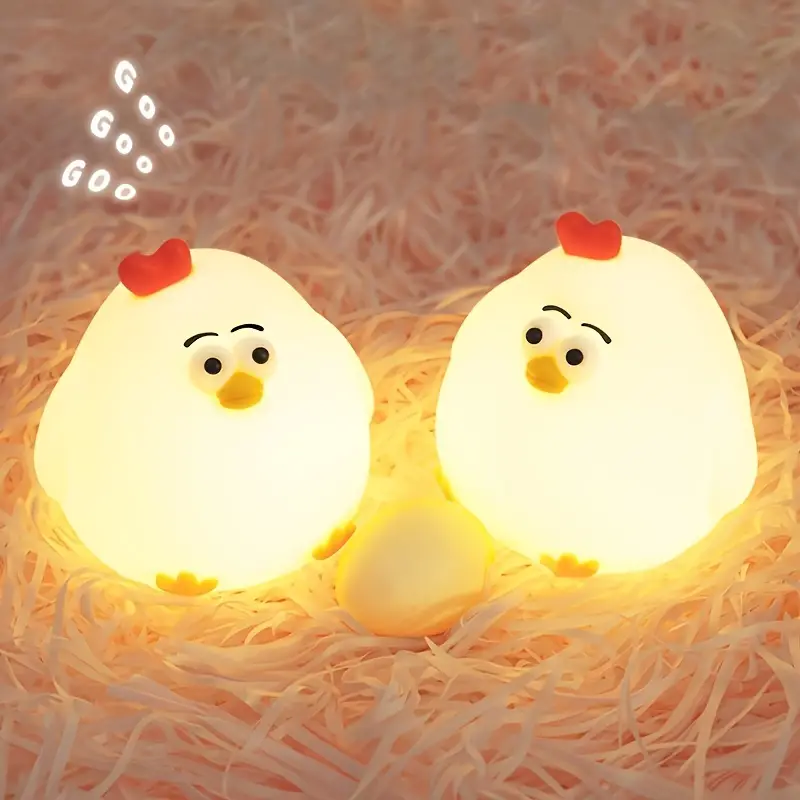 وناسة تاتش شكل دجاجة باضاءة ابيض وورم سيليكون غير قابل للكسر