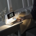 شاحن وايرلس 3 *1  وساعة منبة ومصباح ليلي بقوة 15 وات