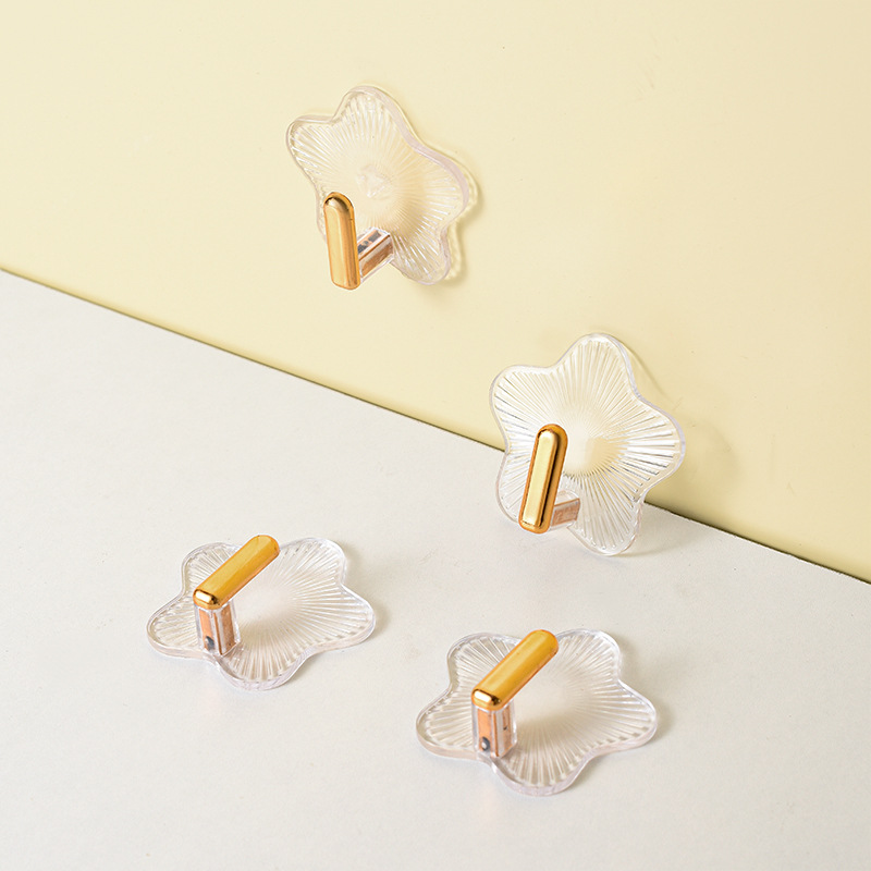 طقم هوك شماعة جولد 4 قطع لتعليق الملابس بلزق دبل فيس قوي