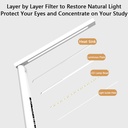 كشاف مكتب تاتش ب 3 اضاءات مختلفة مزود بشاشة رقمية مع مقلمة قابل للشحن