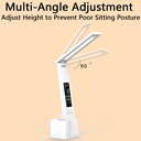 كشاف مكتب تاتش ب 3 اضاءات مختلفة مزود بشاشة رقمية مع مقلمة قابل للشحن