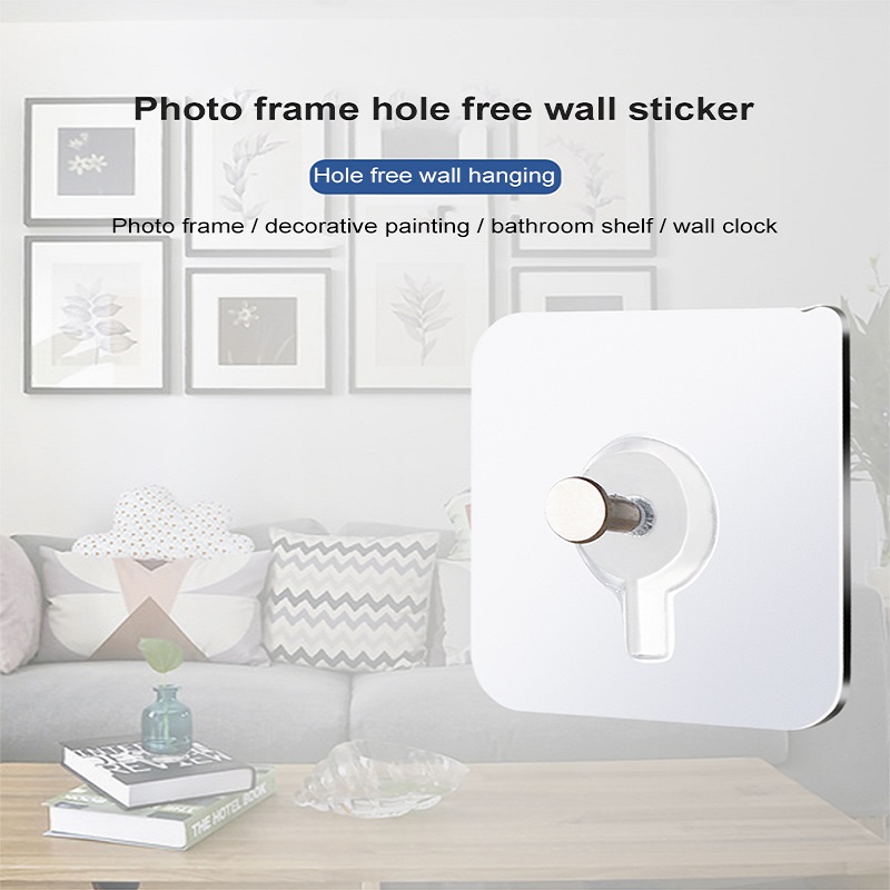 طقم هوك 4 قطع شفاف بديل للمسامير لتعليق أدوات الحمام والمطبخ