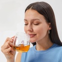 مج زجاج 380 ملي ثري دي بشكل وزة  من الداخل باللون االبينك لشرب العصائر والاتية