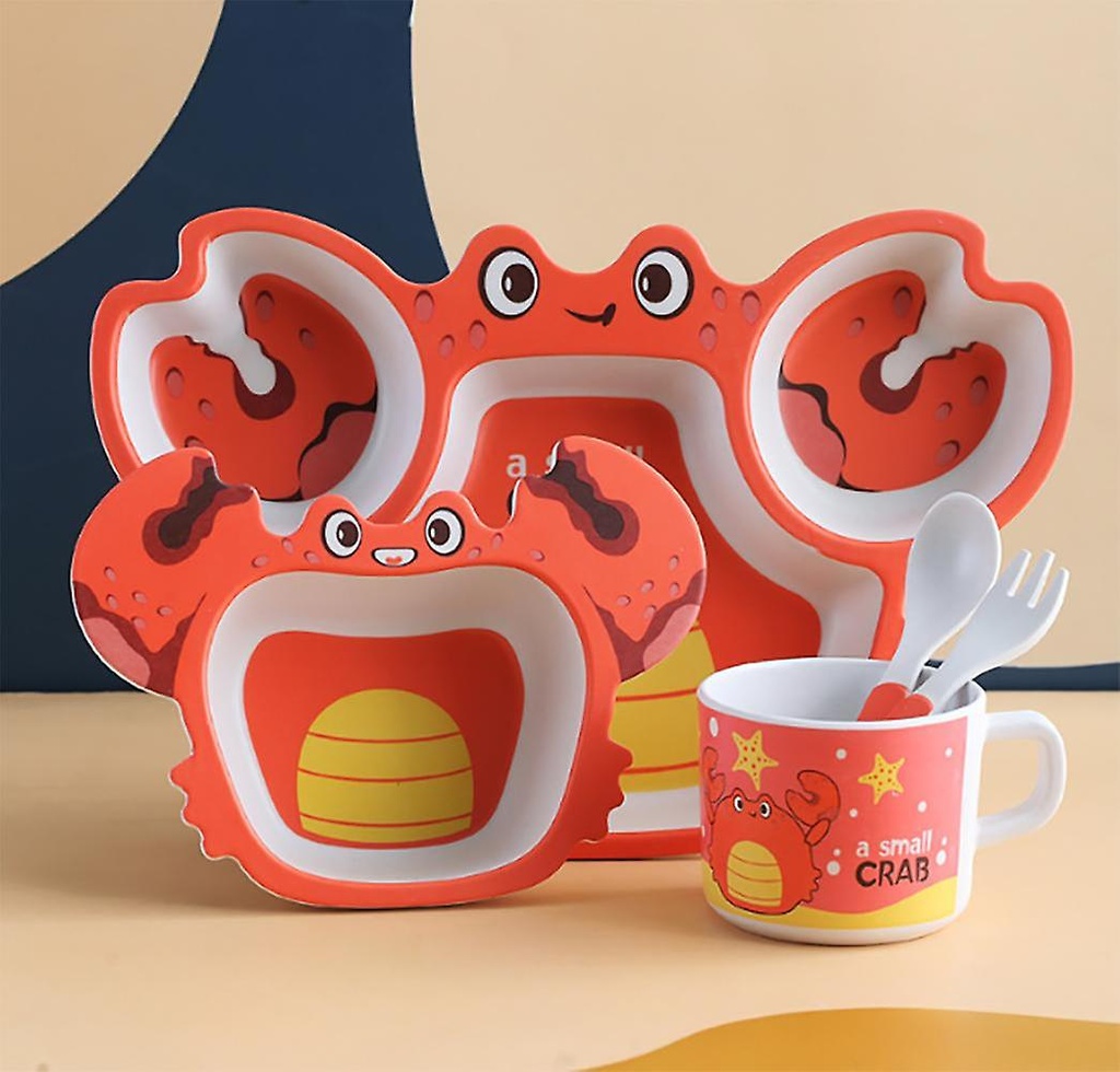 طقم طعام للاطفال 5 قطع شكل كابوريا