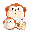 طقم طعام للاطفال 5 قطع شكل قرد لطيف