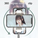 سيلفي ستيك دوار مع ترايبود قابل للتمدد واضاءة للتصوير يعمل بالبلوتوث