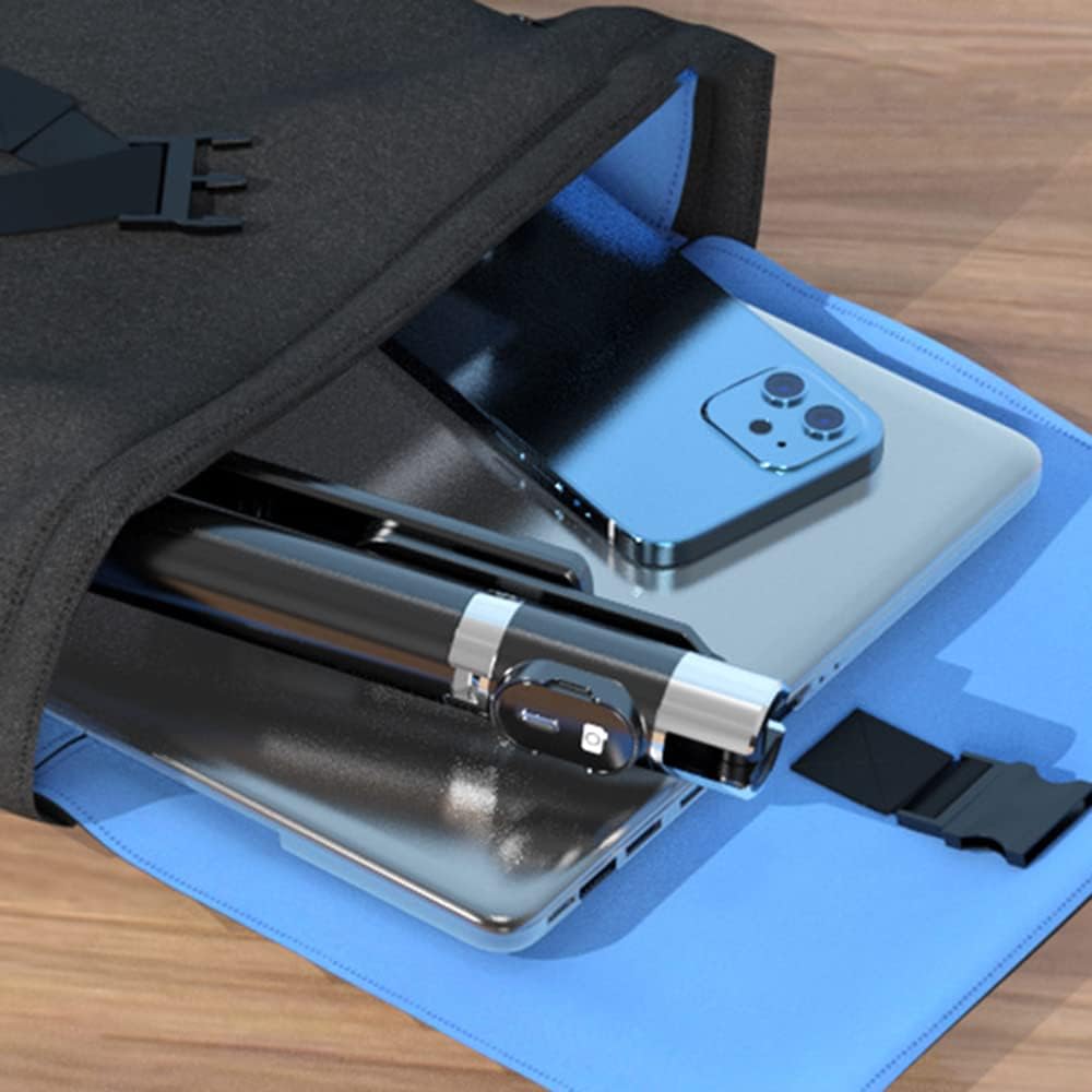 سيلفي ستيك دوار مع ترايبود قابل للتمدد واضاءة للتصوير يعمل بالبلوتوث