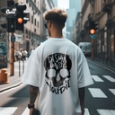 Until You Die تيشيرت اوفر سايز قطن باللون الابيض للرجال