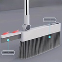 طقم تنظيف 3 في 1 مقشة وجاروف ومساحة بيد معدن دوارة قابة للطي