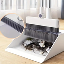 طقم تنظيف 3 في 1 مقشة وجاروف ومساحة بيد معدن دوارة قابة للطي