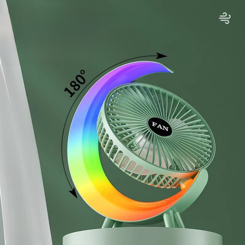 مروحة مكتب ليد بتصميم مبتكر ب 3 سرعات تهوية مختلفة تعمل بالشحن