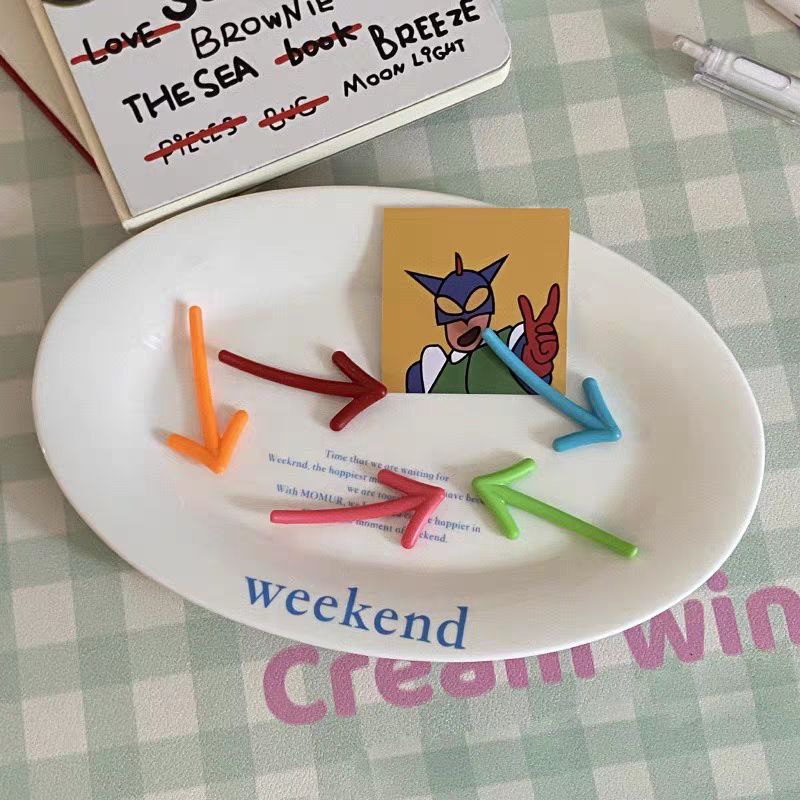 طقم مغناطيس ثلاجة شكل أسهم  6 قطع بالوان مختلفة