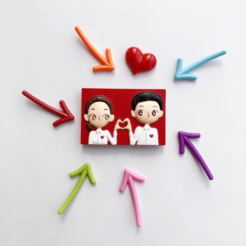 طقم مغناطيس ثلاجة شكل أسهم  6 قطع بالوان مختلفة