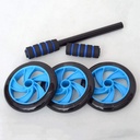 اداة تمرين وشد وتنحيف عضلات البطن مزودة ب 3 عجلات مع سجادة لحماية الركبة