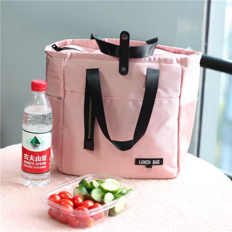 شنطة لانش بوكس حرارية 2 جيب بيد لحفظ الطعام والمشروبات مقاس 22 سم