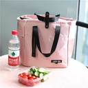 شنطة لانش بوكس حرارية 2 جيب بيد لحفظ الطعام والمشروبات مقاس 22 سم