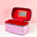 شنط ميكاب 3 قطع لحمل وتنظيم ادوات المكياج مزينة باللون الموف