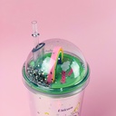 مج اكليريك 400 مللي بشاليموه مناسب للمشروبات المثلجة مزين باشكال كرتونية