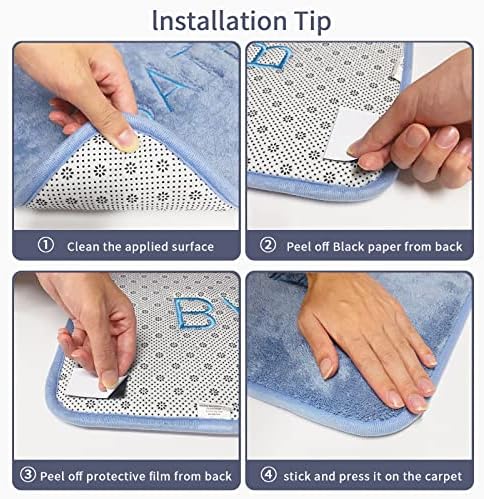 دواسة حمام وبانيو من القطيفة الناعمة محفورة بكلمة مانعة للانزلاق