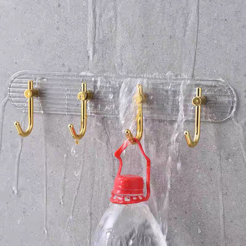 شماعة حوائط اكليريك ب 4 هوك جولد بلزق دبل فيس قوي لسهولة التعليق