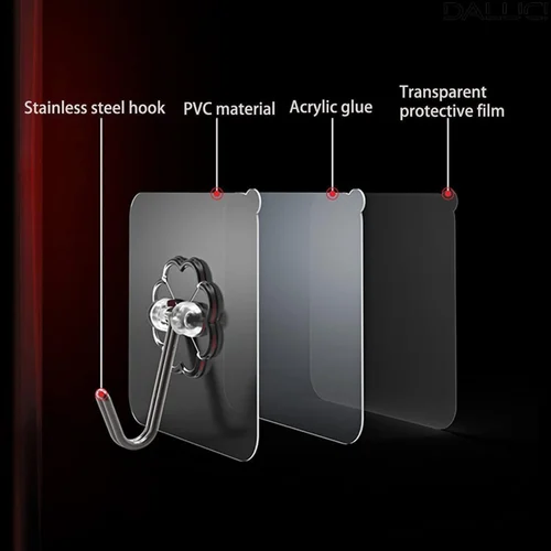 طقم هوك مرن لاصق لتعليق الملابس والاكسسوارات 6 قطع